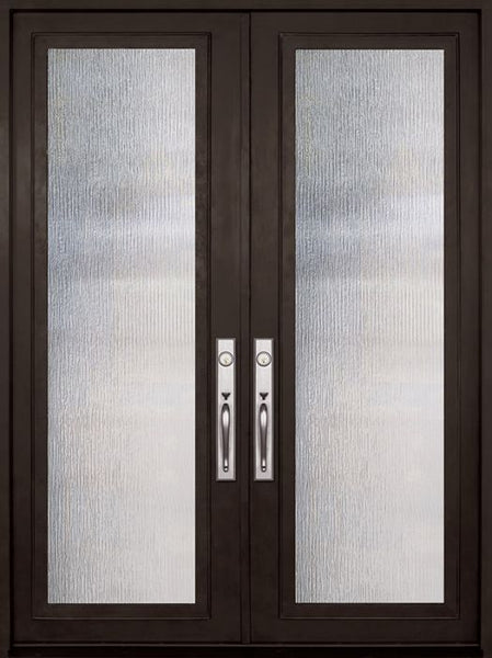 WDMA 72x96 Door (6ft by 8ft) Exterior 96in Full Lite Double Privacy Glass Entry Door 1