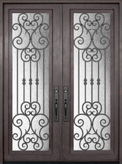 WDMA 72x96 Door (6ft by 8ft) Exterior 96in Marbella Full Lite Double Wrought Iron Entry Door 1