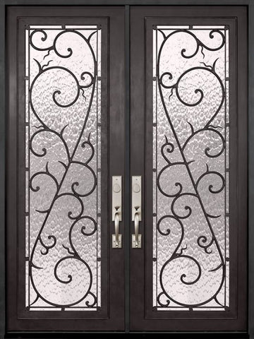 WDMA 72x96 Door (6ft by 8ft) Exterior 96in Bellagio Full Lite Double Wrought Iron Entry Door 1