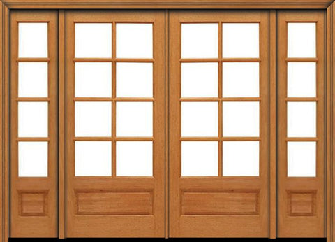 WDMA 80x80 Door (6ft8in by 6ft8in) French Mahogany 80in 8 lite 1 Panel Double Door/2side IG Glass 1