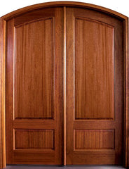 WDMA 84x80 Door (7ft by 6ft8in) Exterior Mahogany Tiffany Solid Panel Impact Double Door/Arch Top 1