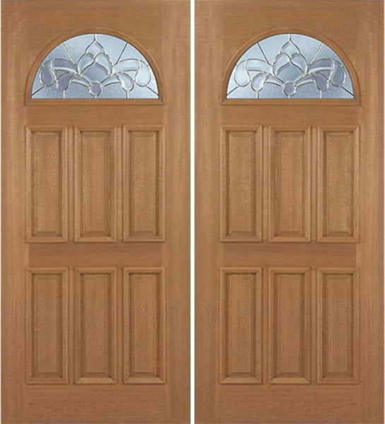 WDMA 84x80 Door (7ft by 6ft8in) Exterior Mahogany Jefferson Double Door w/ C Glass 1