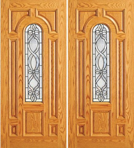 WDMA 84x80 Door (7ft by 6ft8in) Exterior Mahogany Home Double Door Center Arch Lite 1