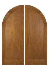 WDMA 84x84 Door (7ft by 7ft) Interior Swing Mahogany Round Top Full Flat 1 Panel Transitional Home Style Exterior or Double Door 1