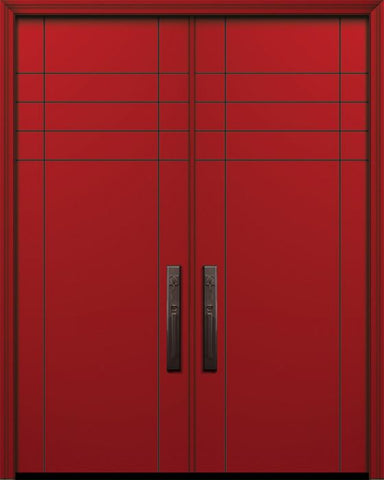 WDMA 84x96 Door (7ft by 8ft) Exterior Smooth 42in x 96in Double Fleetwood Solid Contemporary Door 1