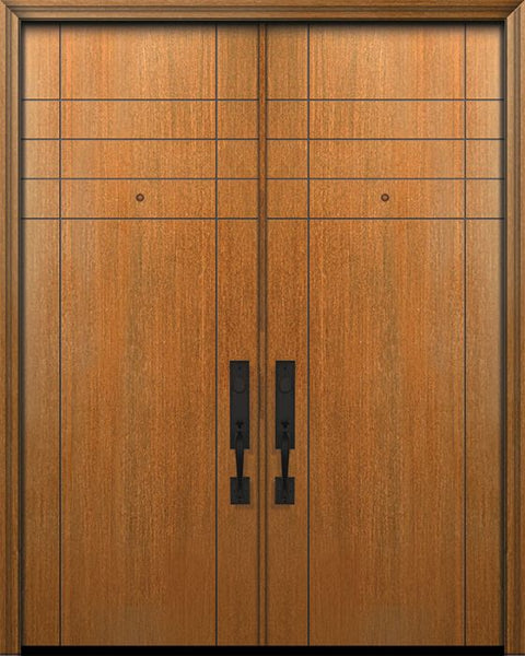 WDMA 84x96 Door (7ft by 8ft) Exterior Mahogany 42in x 96in Double Fleetwood Solid Contemporary Door 1