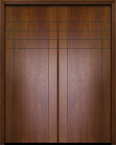 WDMA 84x96 Door (7ft by 8ft) Exterior Mahogany 42in x 96in Double Fleetwood Contemporary Door 1