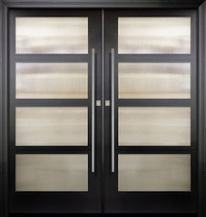 WDMA 84x96 Door (7ft by 8ft) Exterior Swing Smooth 36in x 80in Double 4 Block NP-Series Narrow Profile Door 1