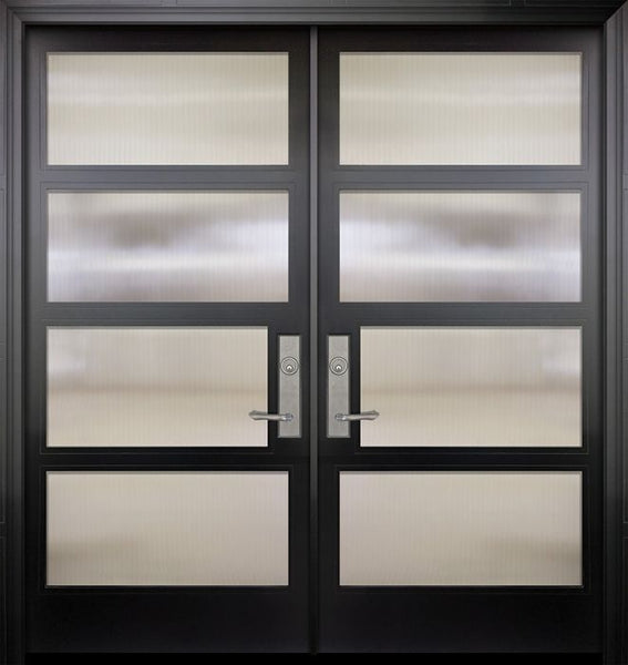 WDMA 84x96 Door (7ft by 8ft) Exterior Swing Smooth 36in x 80in Double 1 Block NP-Series Narrow Profile Door 1