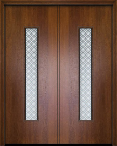 WDMA 84x96 Door (7ft by 8ft) Exterior Mahogany 42in x 96in Double Malibu Contemporary Door w/Metal Grid 1