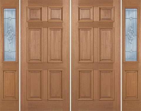 WDMA 88x80 Door (7ft4in by 6ft8in) Exterior Mahogany Augusta Double Door/2side w/ AO Glass 1