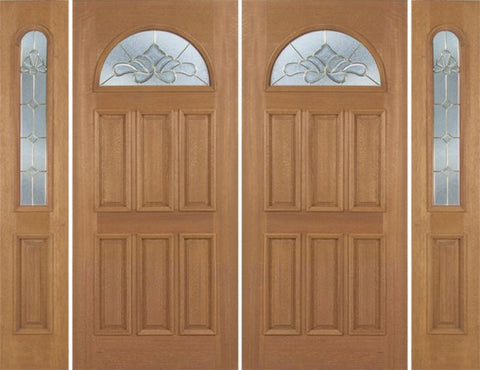 WDMA 88x80 Door (7ft4in by 6ft8in) Exterior Mahogany Jefferson Double Door/2side w/ BO Glass 1