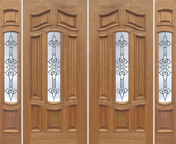 WDMA 88x80 Door (7ft4in by 6ft8in) Exterior Mahogany Palisades Double Door/2side w/ U Glass 1