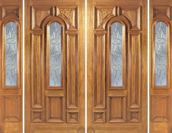 WDMA 88x80 Door (7ft4in by 6ft8in) Exterior Mahogany Ironbark Double Door/2side w/ OL Glass 1