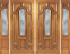 WDMA 88x80 Door (7ft4in by 6ft8in) Exterior Mahogany Ironbark Double Door/2side w/ L Glass 1