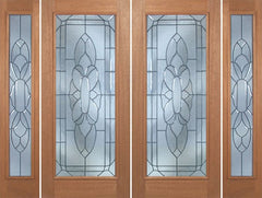 WDMA 88x80 Door (7ft4in by 6ft8in) Exterior Mahogany Livingston Double Door/2side w/ BO Glass - 6ft8in Tall 1