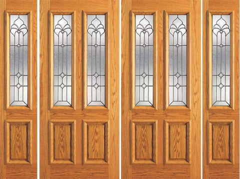 WDMA 88x80 Door (7ft4in by 6ft8in) Exterior Mahogany Twin Lite Front Double Glass Door Two Sidelights 1