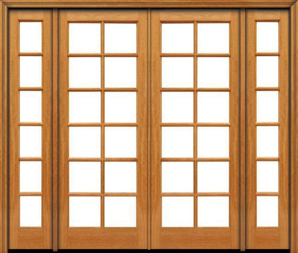 WDMA 88x96 Door (7ft4in by 8ft) Patio Mahogany 96in 12 lite French Double Door/2side IG Glass 1