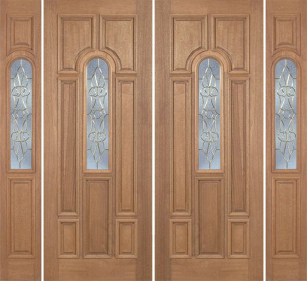 WDMA 88x96 Door (7ft4in by 8ft) Exterior Mahogany Revis Double Door/2side w/ OL Glass - 8ft Tall 1