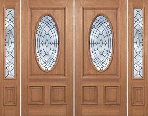 WDMA 96x80 Door (8ft by 6ft8in) Exterior Mahogany Maryvale Double Door/2side w/ EE Glass 1