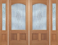 WDMA 96x80 Door (8ft by 6ft8in) Exterior Mahogany Monaco Double Door/2side w/ A Glass 1