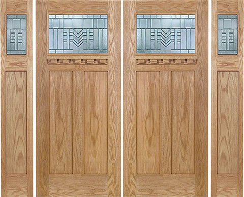 WDMA 96x80 Door (8ft by 6ft8in) Exterior Oak Pearce Double Door/2side w/ C Glass 1