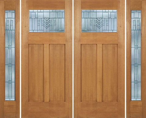 WDMA 96x80 Door (8ft by 6ft8in) Exterior Mahogany Pearce Double Door/2 Full-lite side w/ C Glass 1