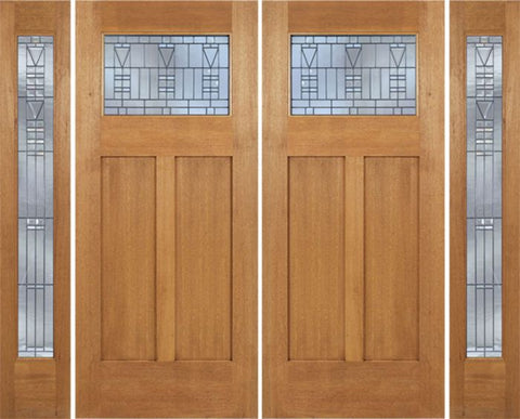 WDMA 96x80 Door (8ft by 6ft8in) Exterior Mahogany Pearce Double Door/2 Full-liteside w/ B Glass 1