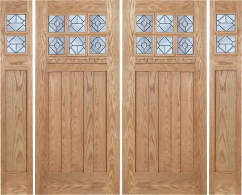 WDMA 96x80 Door (8ft by 6ft8in) Exterior Oak Randall Double Door/2side w/ H Glass 1