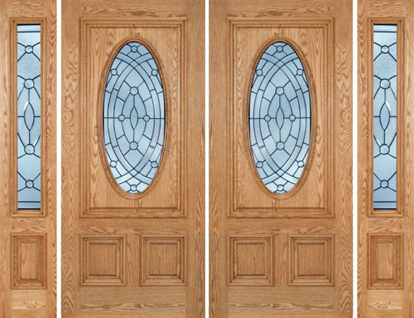 WDMA 96x80 Door (8ft by 6ft8in) Exterior Oak Watson Double Door/2side w/ EE Glass 1