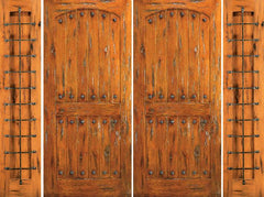 WDMA 96x80 Door (8ft by 6ft8in) Exterior Knotty Alder Prehung Double Door with Two Side lights 1