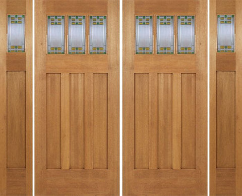 WDMA 96x84 Door (8ft by 7ft) Exterior Mahogany Barnsdale Double Door/2side w/ GO Glass 1