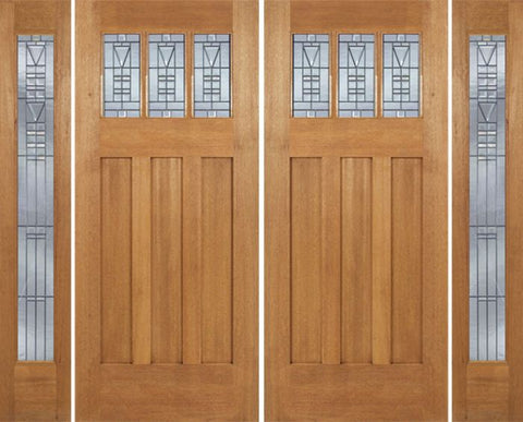 WDMA 96x84 Door (8ft by 7ft) Exterior Mahogany Barnsdale Double Door/2 Full-lite side w/ B Glass 1