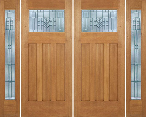 WDMA 96x84 Door (8ft by 7ft) Exterior Mahogany Biltmore Double Door/2 Full-lite side w/ C Glass 1