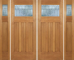 WDMA 96x84 Door (8ft by 7ft) Exterior Mahogany Biltmore Double Door/2side w/ C Glass 1