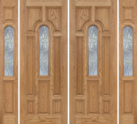 WDMA 96x96 Door (8ft by 8ft) Exterior Oak Carrick Double Door/2side w/ OL Glass - 8ft Tall 1