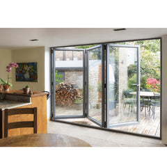 China WDMA Black Aluminium Bi Folding Doors