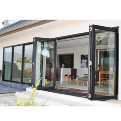 China WDMA Aluminum Frame Tempered Glass Bifold Door