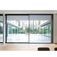 China WDMA Automatic Sensor Patio Aluminum Large Tempered Glass Sliding Door System Price