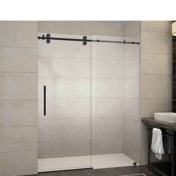 WDMA Black Arched Round Curved Siding Glass Shower Door Shower Cabin Shower Enclosure