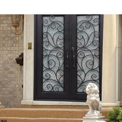 China WDMA Cheap Modern Single Main Door Wrought Iron Gate Design