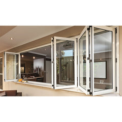 China WDMA Interior Brown Aluminum Alloy Style Folding Bi-fold Office Glass Sash Joint Windows With Built In Blinds