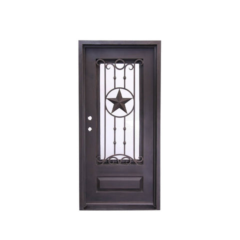 WDMA Laser Cut Antique Old Wrought Iron Front Single Door For Luxury Villa