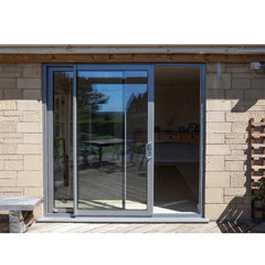 WDMA half glass aluminium door Aluminum Sliding Doors 