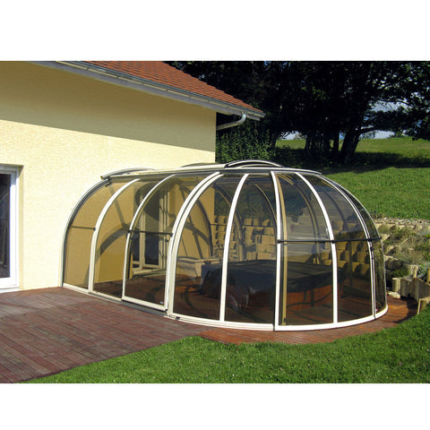 China WDMA polycarbonate swimming pool cover roof retractable Aluminum Sunroom 