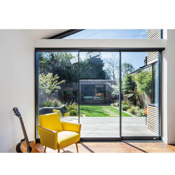 WDMA Sound Proof Inline Slim Frame Soft Closing Aluminium Sliding Shop Patio Door Unbreakable Glass Door Systems