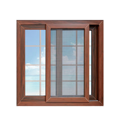 China WDMA wood grain finish aluminum window