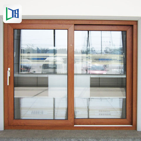 wood grain sliding aluminium windows and doors cheap bedroom anodized double glass aluminium sliding window system on China WDMA