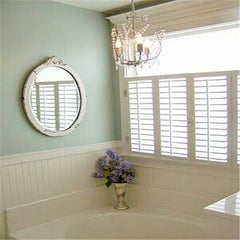 wooden shutter blades cheap cafe style half window plantation shutters on China WDMA