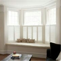 wooden shutter blades cheap cafe style half window plantation shutters on China WDMA